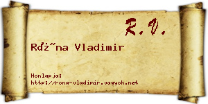 Róna Vladimir névjegykártya